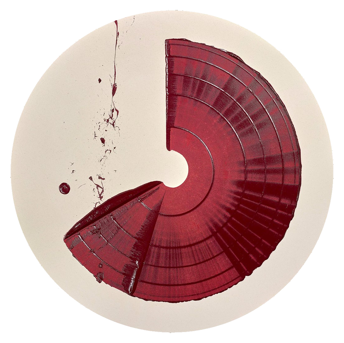 Large Brushstroke Circle Crimson