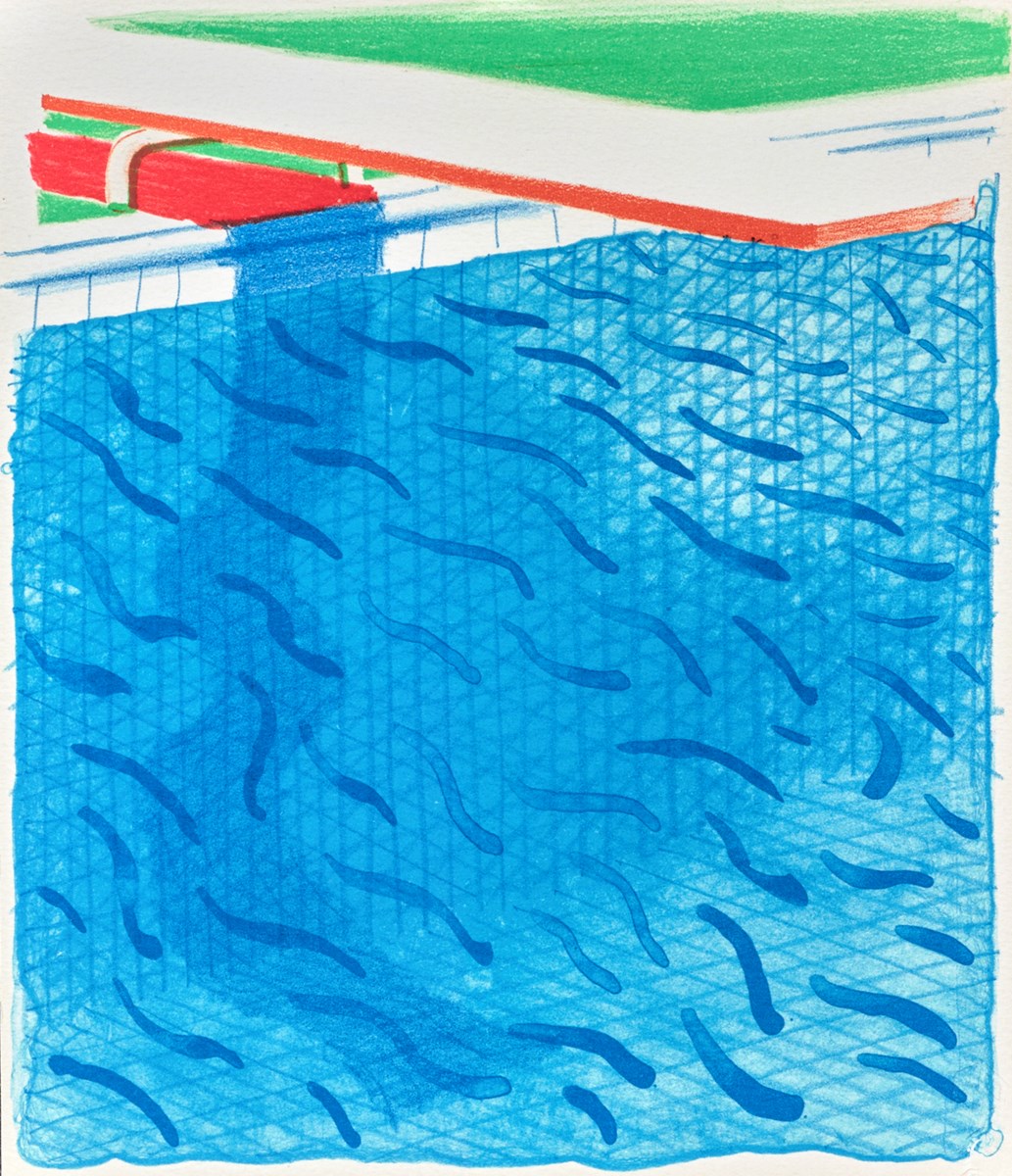 Pool Made with Paper and Blue Ink for Book