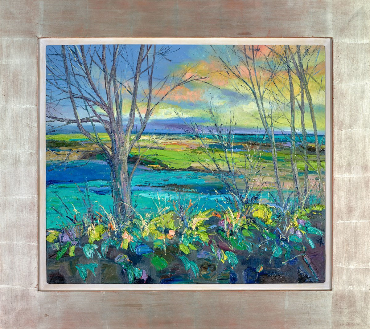 Winter light over kale fields,East Lothian