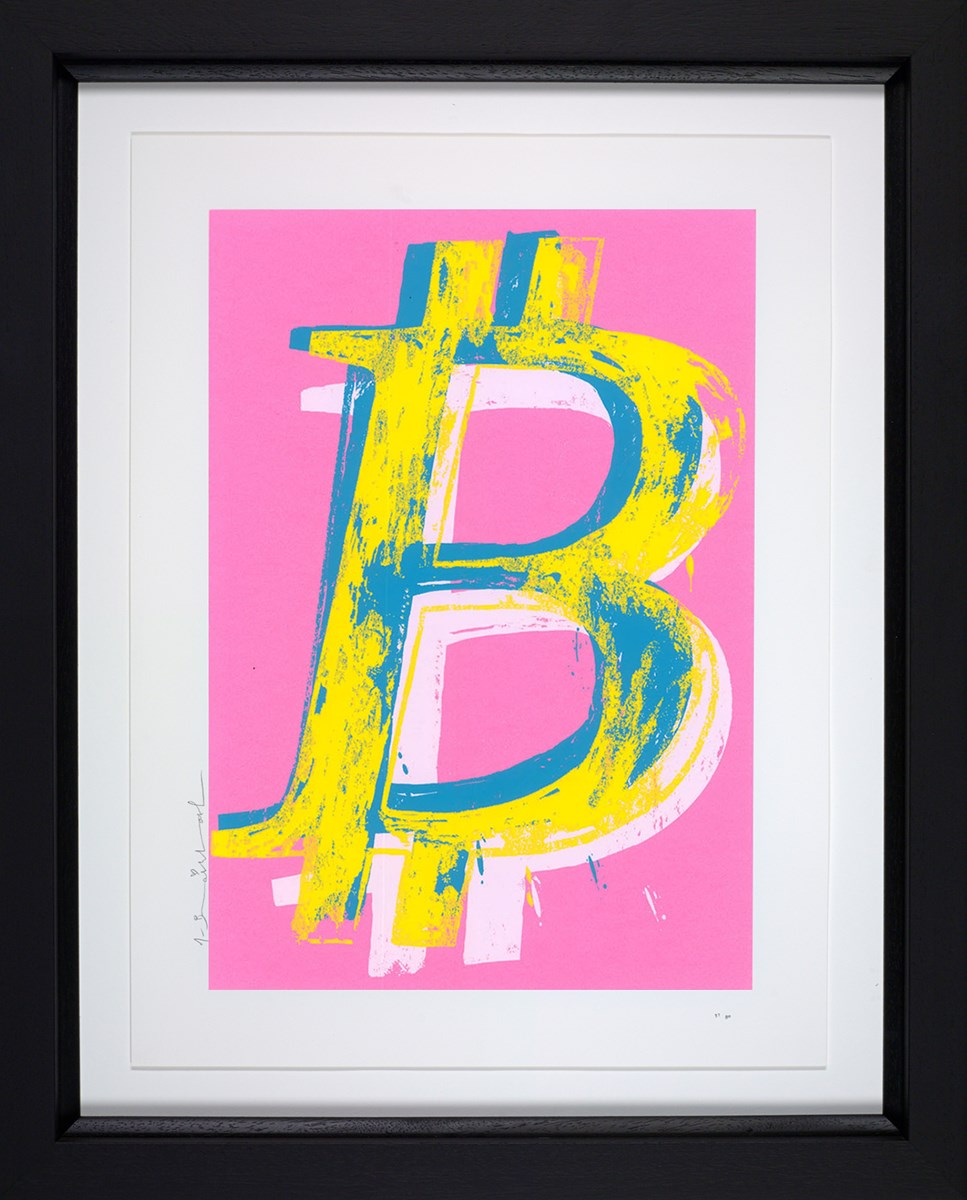 Bitcoin (Pink) (Framed)