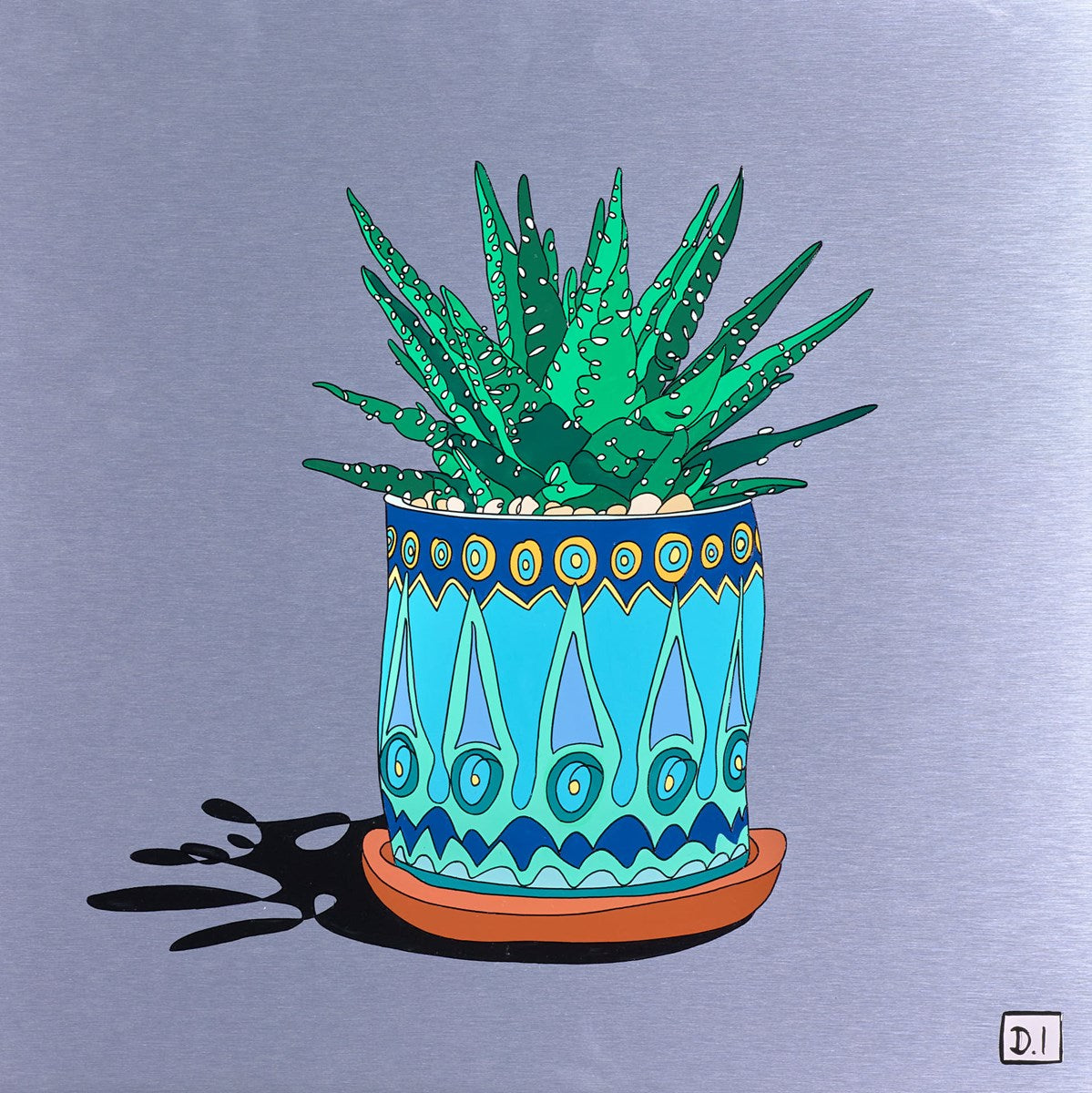 Succulent (turquoise pot)