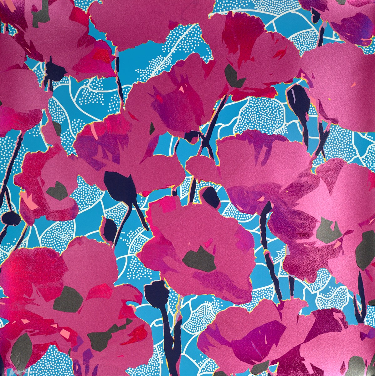 Poppy Fields - Pink/Teal