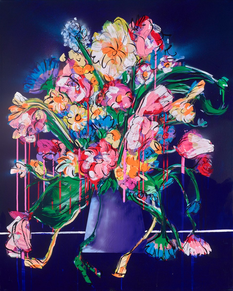 Are the flowers in the room with us ?