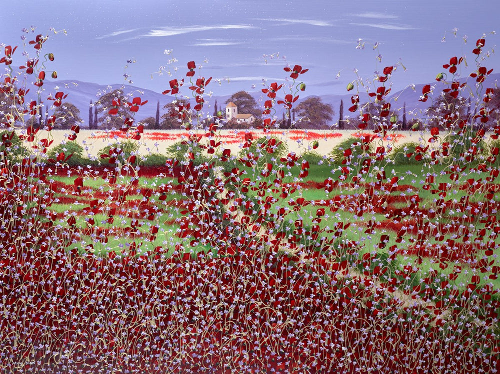 Poppies and Bluebells II