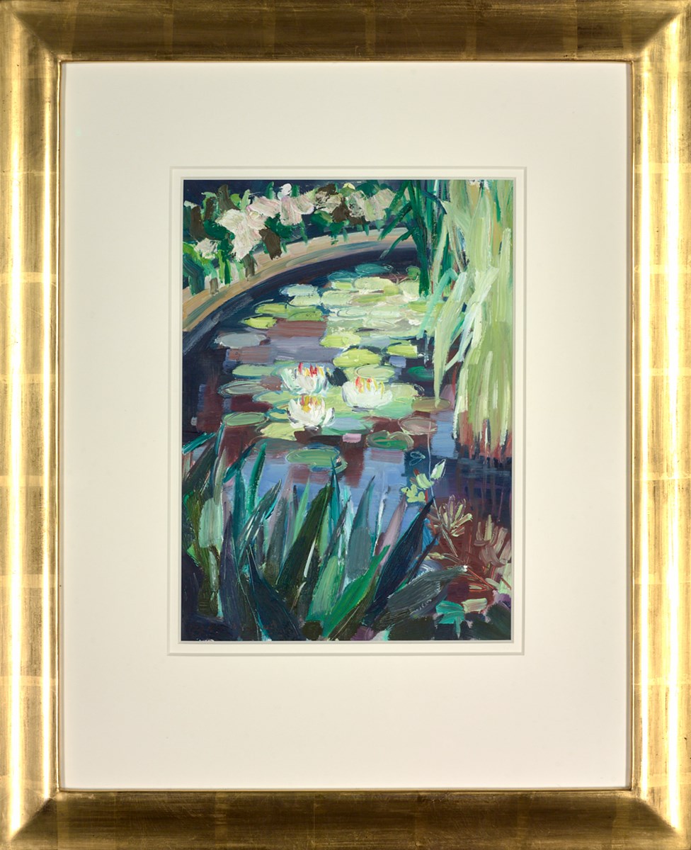 White Waterlilies in a Pond