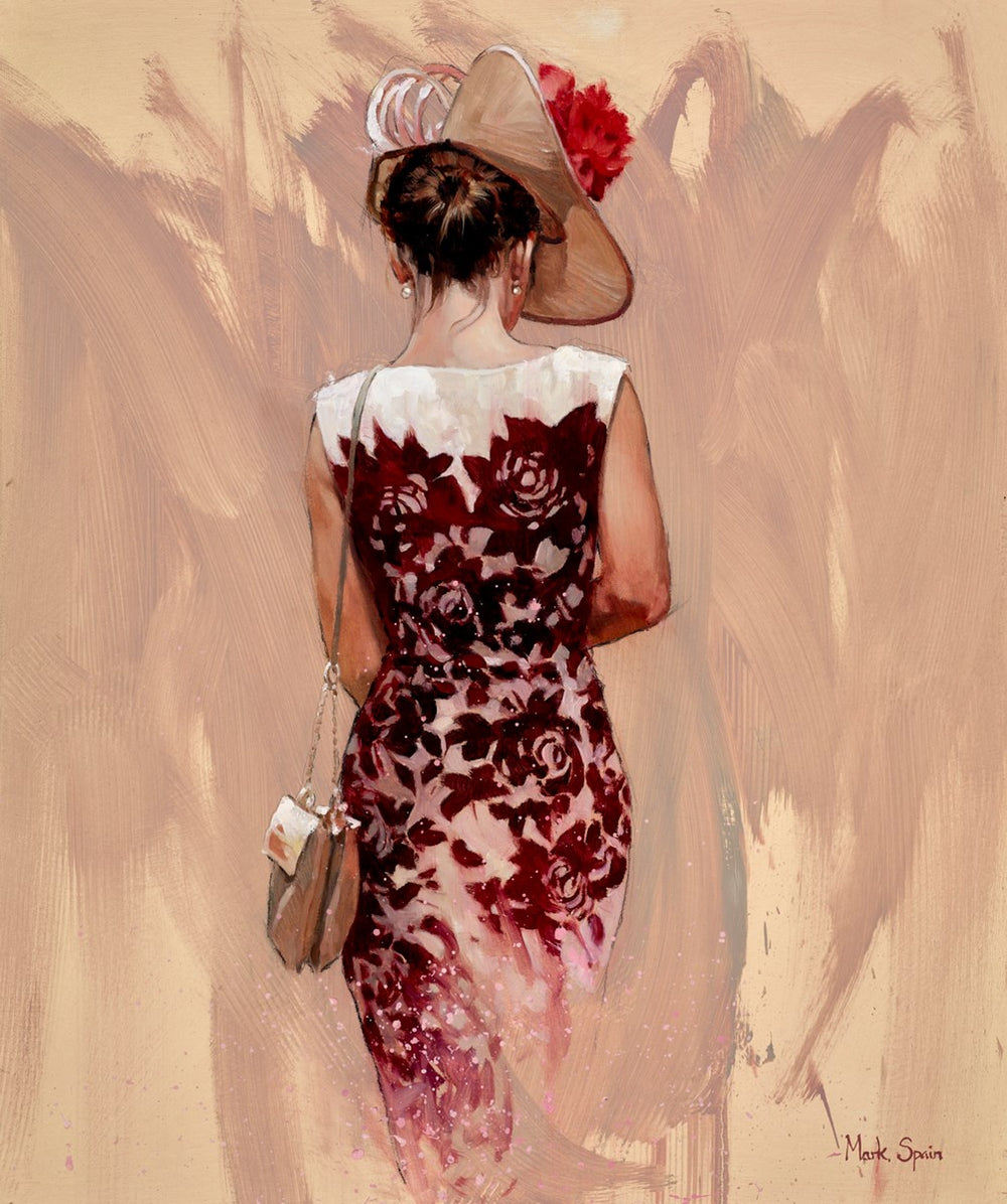 Burgandy and White Dress Ascot Study
