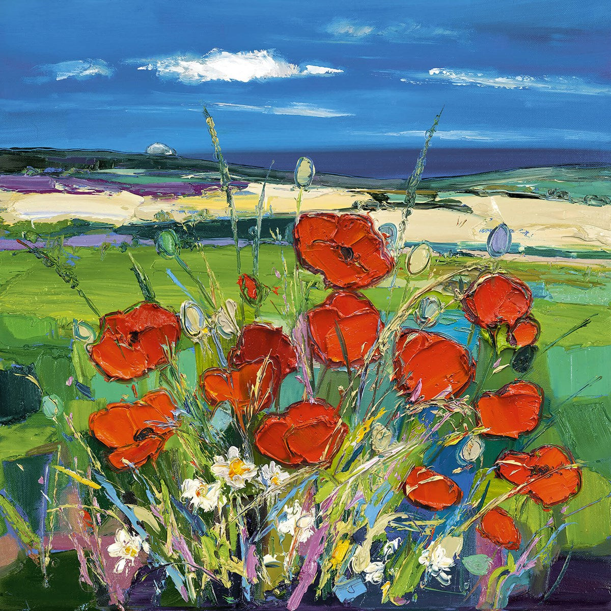 Poppies with a Glimpse of the Sea