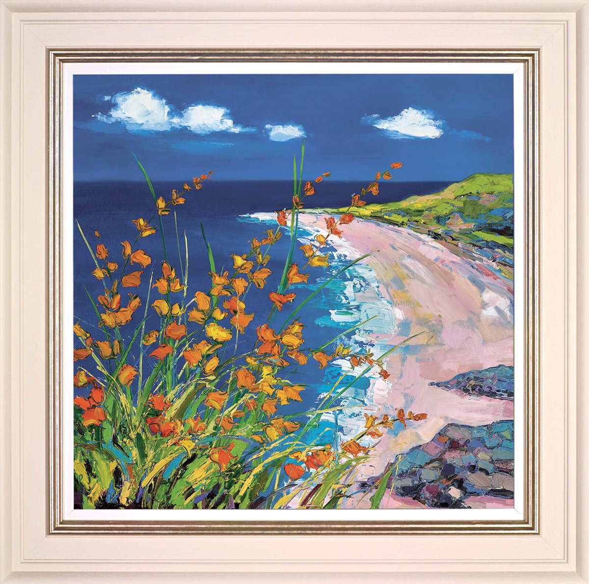 Summer Flowers by the Beach (Framed)