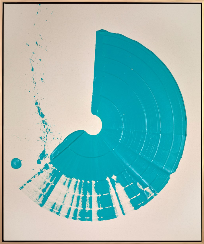 Large Brushstroke Aqua Blue