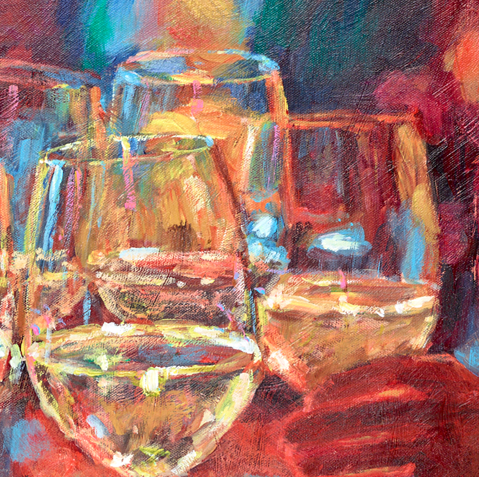 Wine And Blue Lights