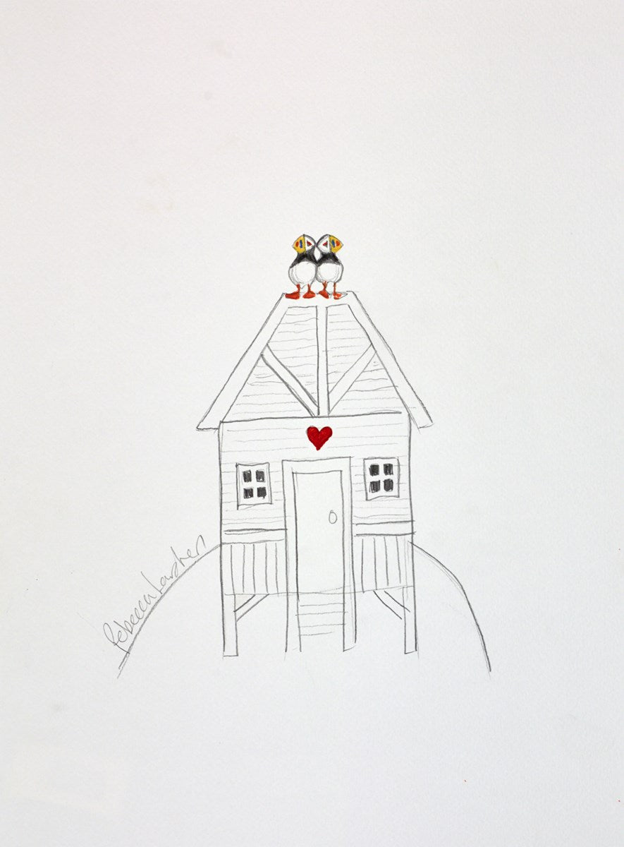 The Puffin Beach Hut Sketch II