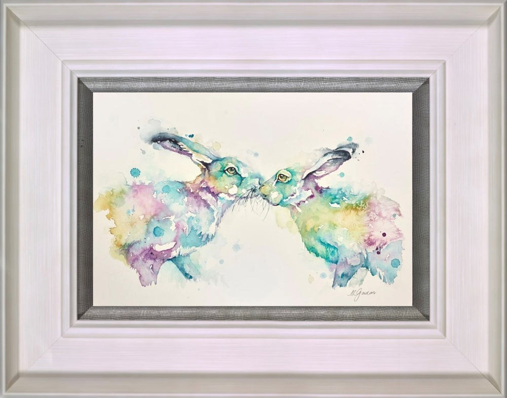 Colourful Lovers- Hares (Framed)