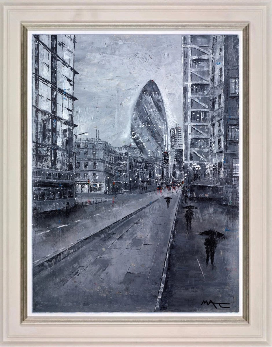 Stroll In The Rain-London (Framed)