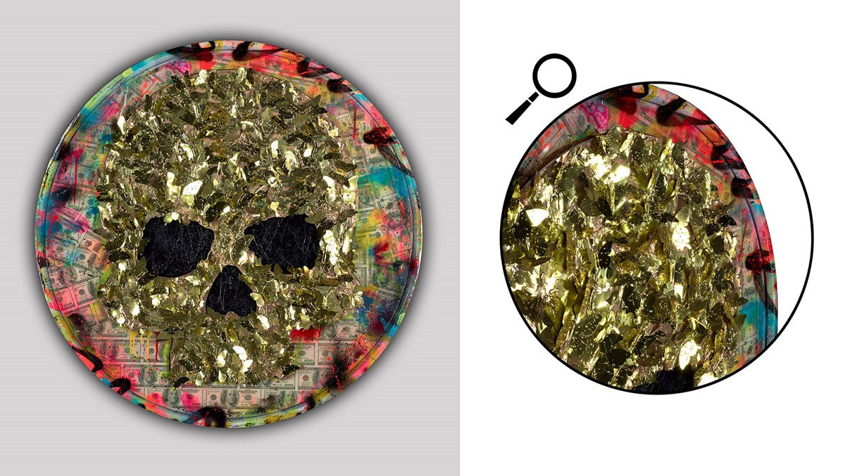 Golden Butterfly Skull - Dollar Bills