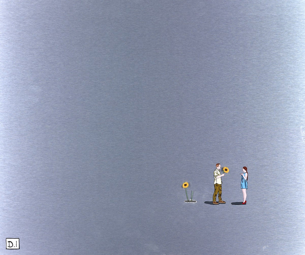 Man With Sunflowers (Blue Dress)