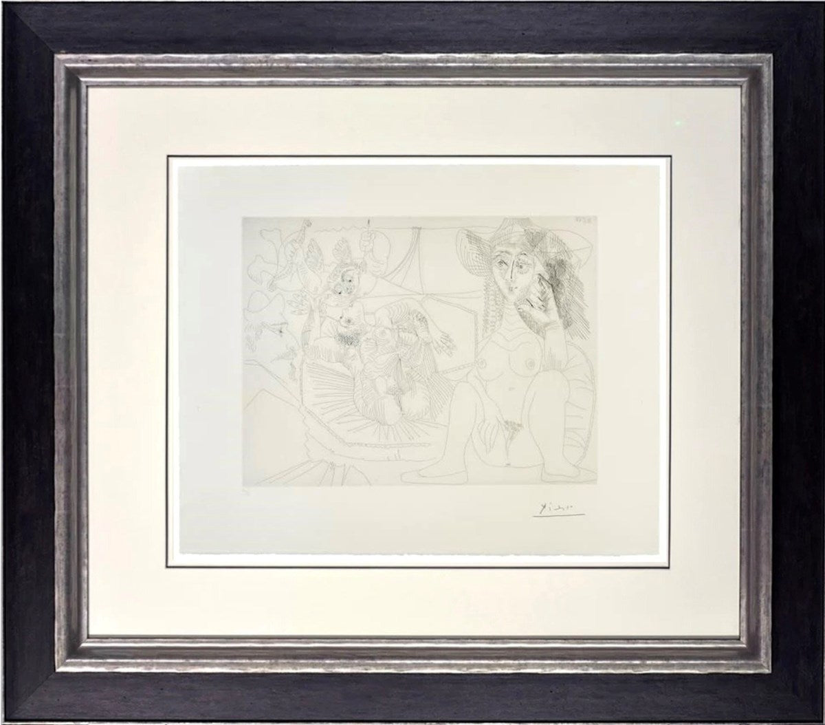 Jeune Femme au Chapeau péchant par pensée, from 347 Series 24/50 (Framed)