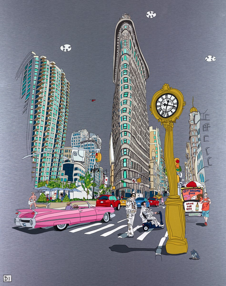 Flatiron With Pink Cadillac
