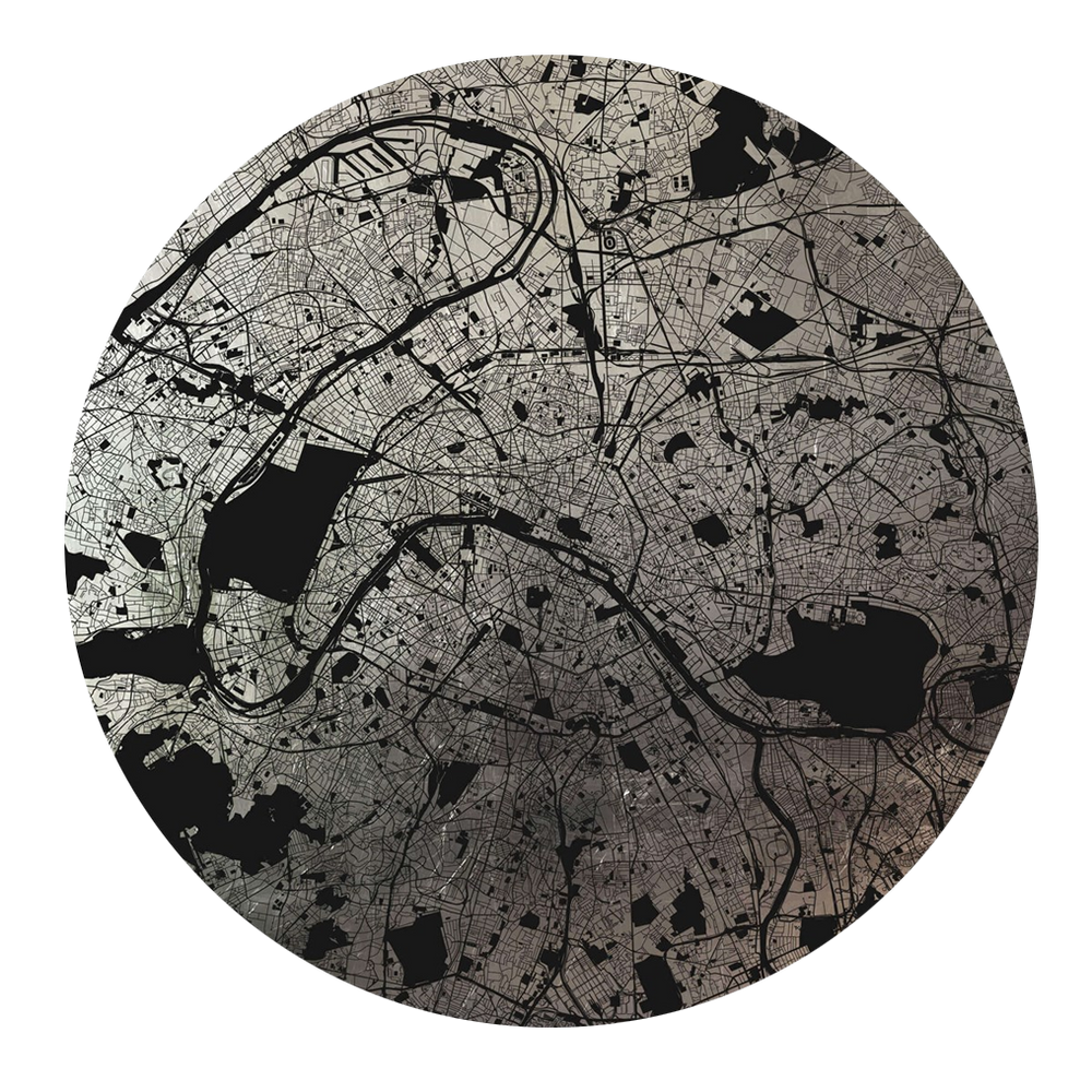Mappa Mundi Paris (Black On Silver)