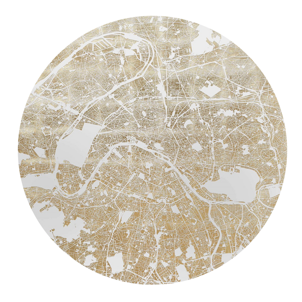 Mappa Mundi Paris (White On Gold)