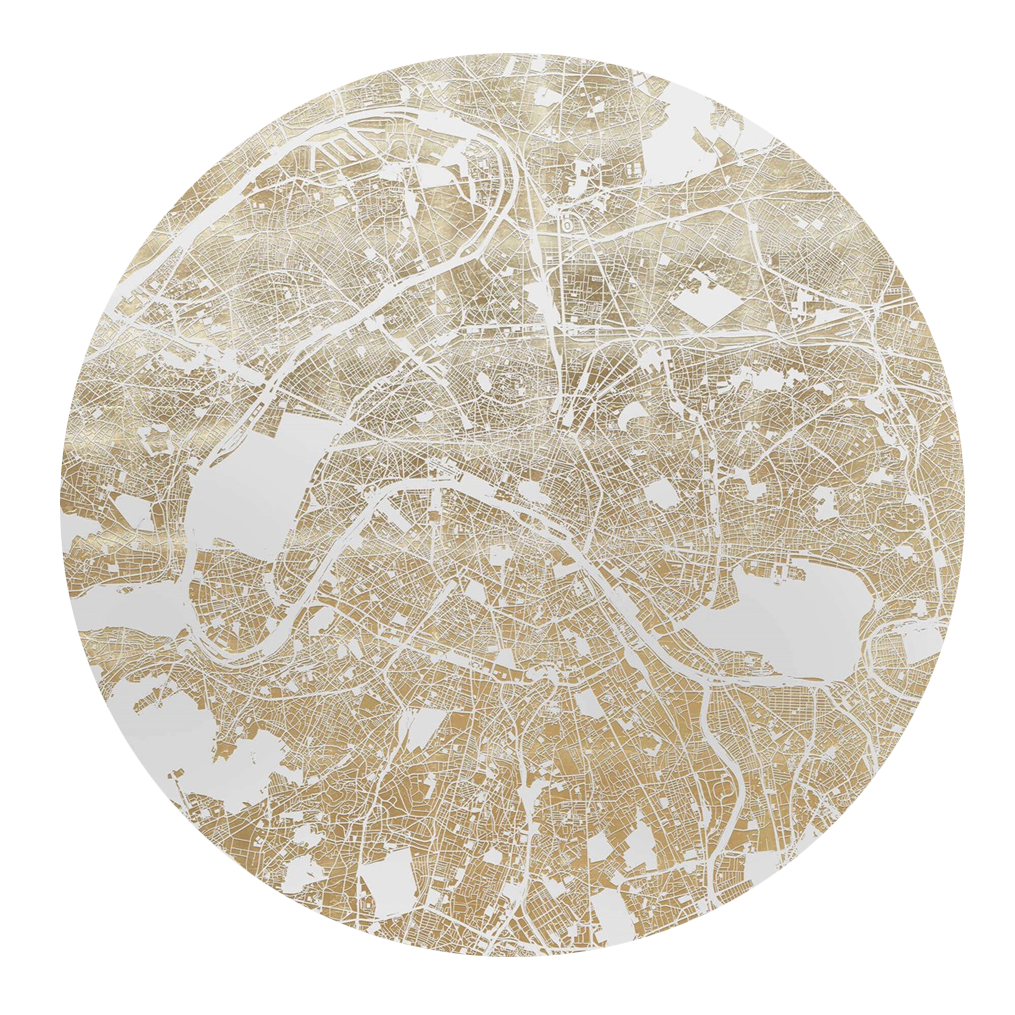 Mappa Mundi Paris (White On Gold)