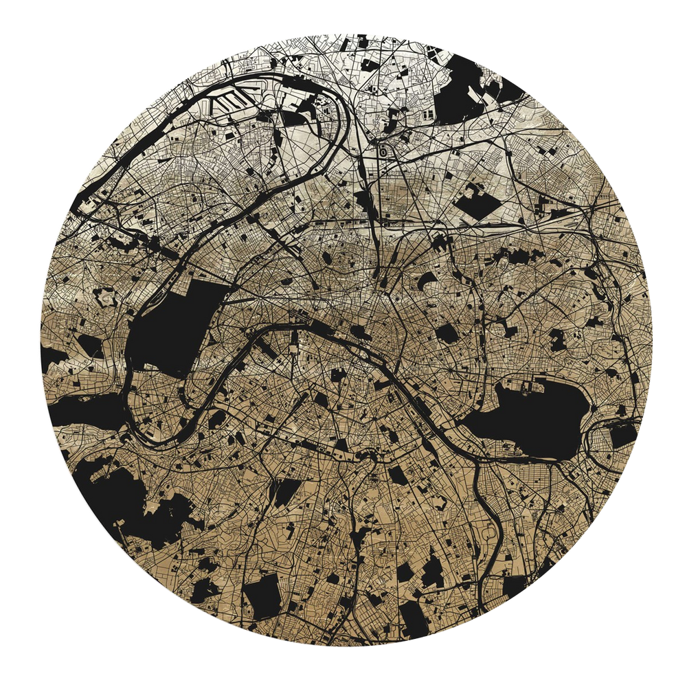 Mappa Mundi Paris (Black On Gold)