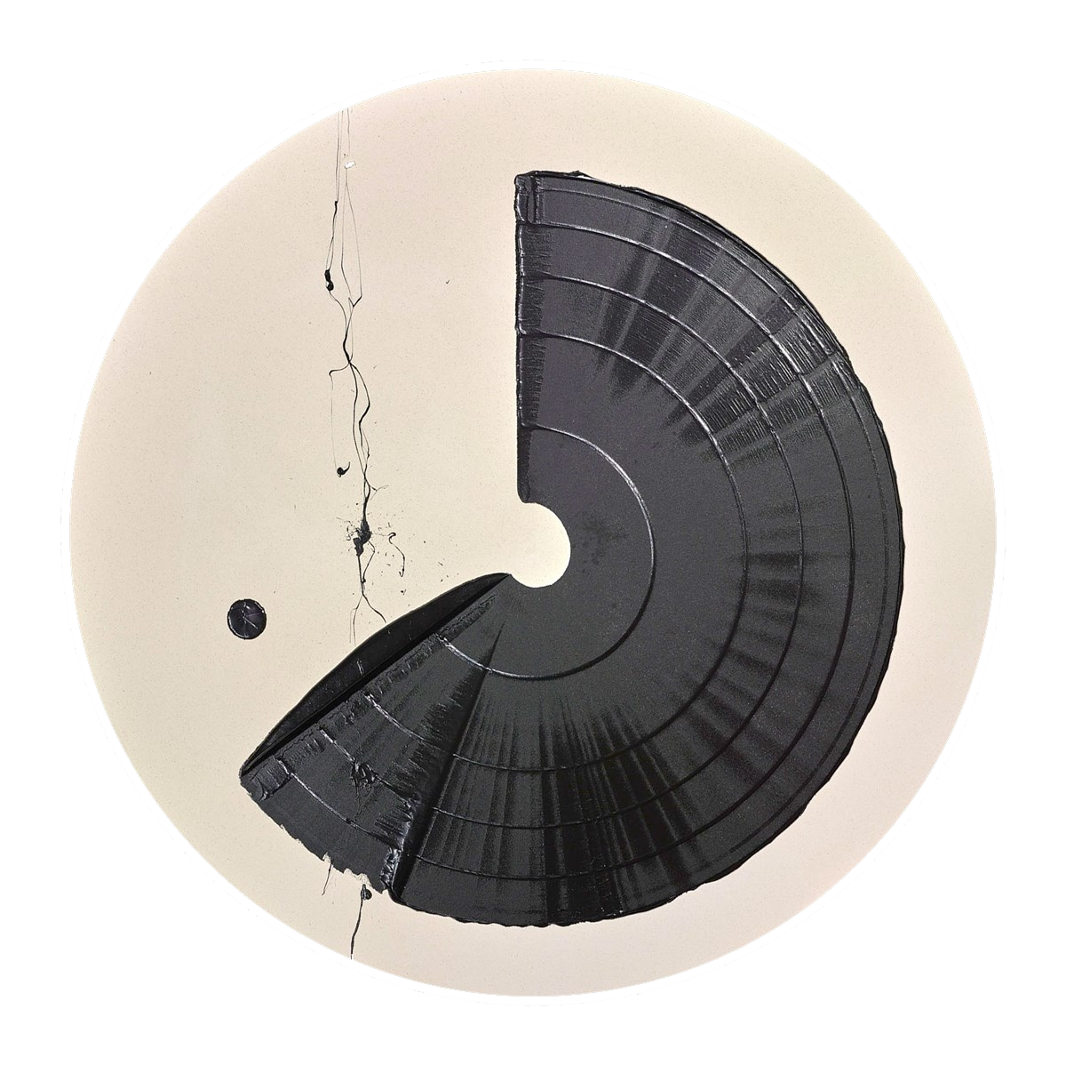 Large Brushstroke Circle Black