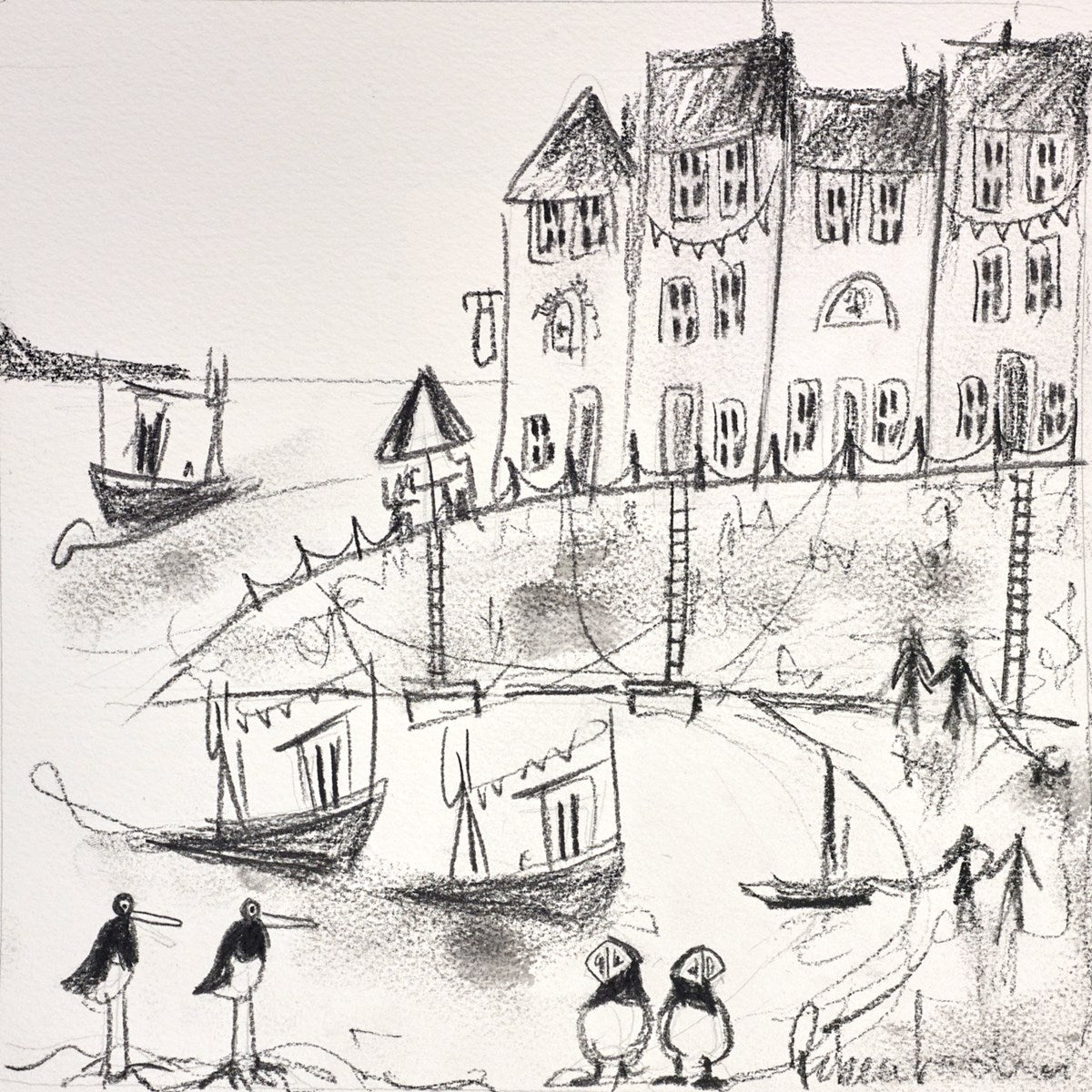 Relaxing at the Harbour II (sketch)