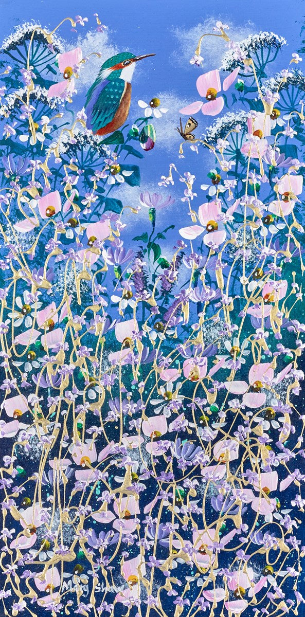 Kingfisher and Summer Florals III