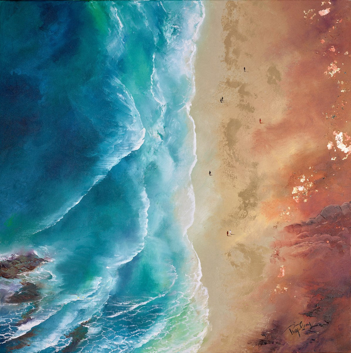 Looking down at the Beach