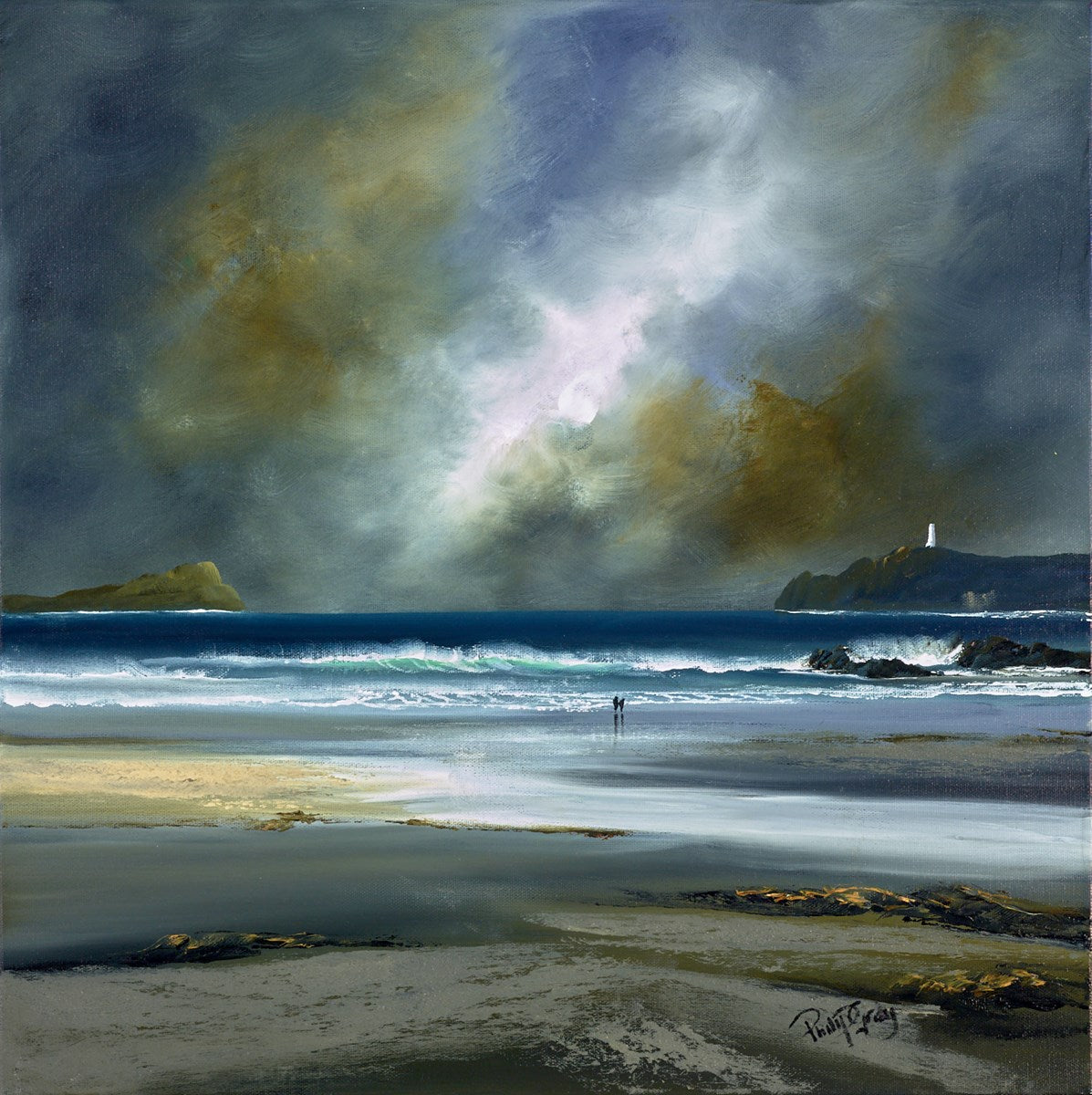 Cloudy Sky and a Distant Lighthouse