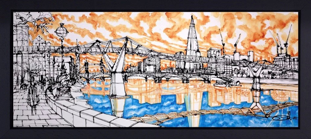 Millenium Crossing By Paul's Walk (Framed)