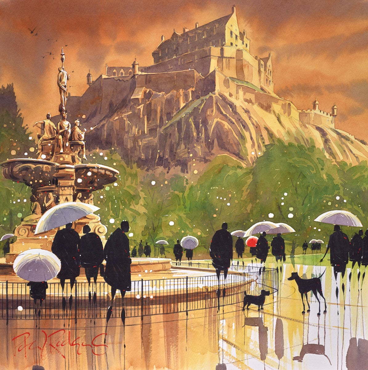 Castle and Fountain - Edinburgh