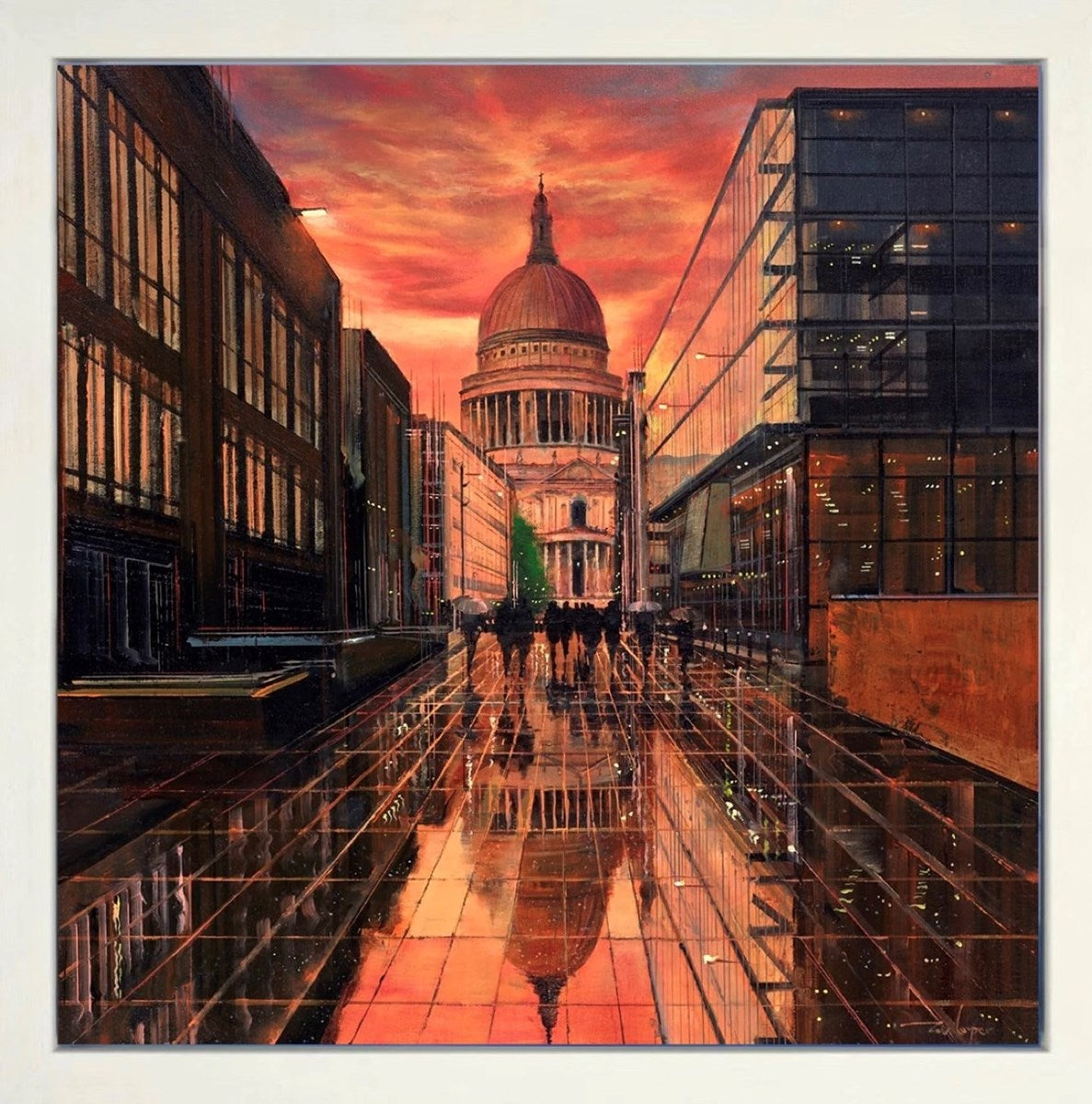 Raindrops in the Sunset (Framed)