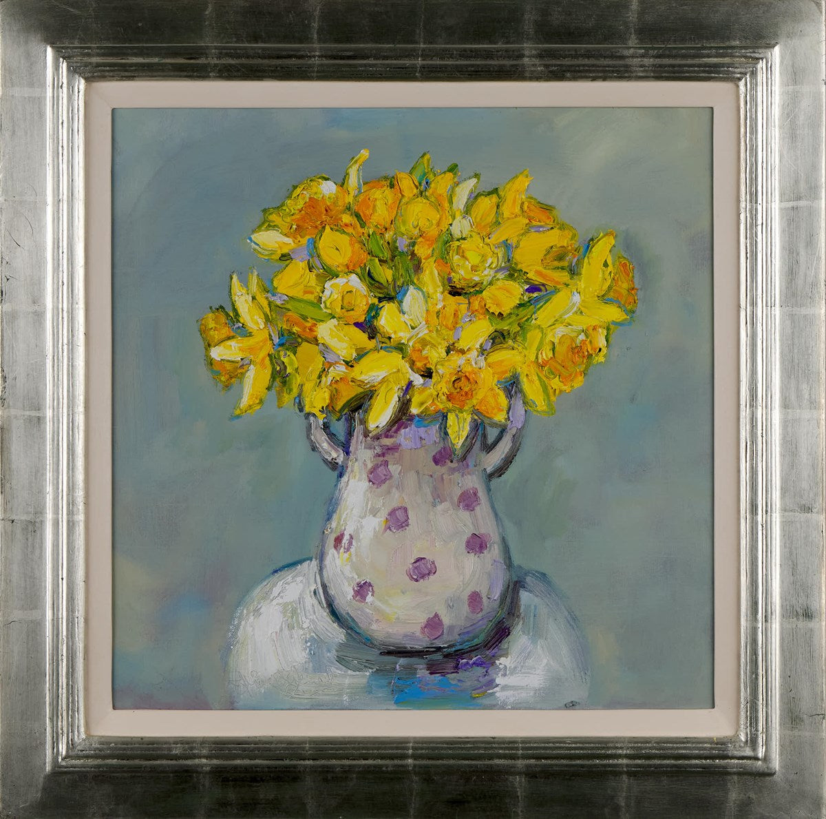 Daffodils in Spotted Vase