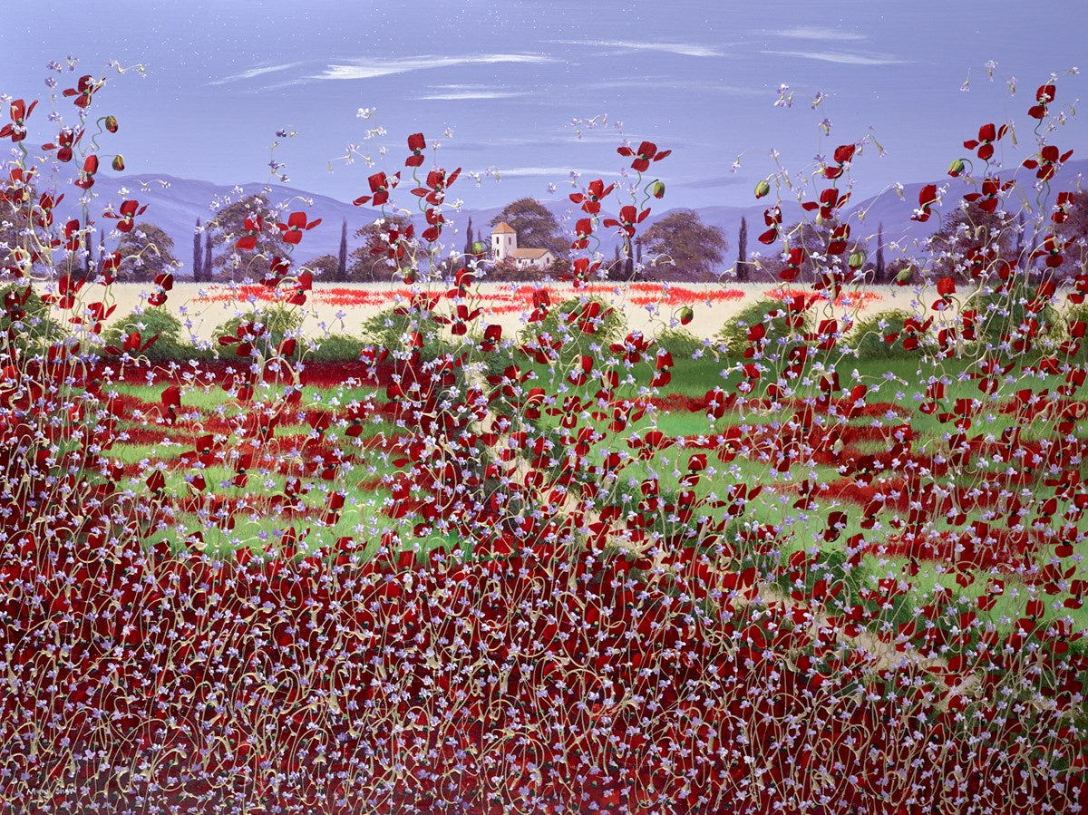 Poppies and Bluebells II