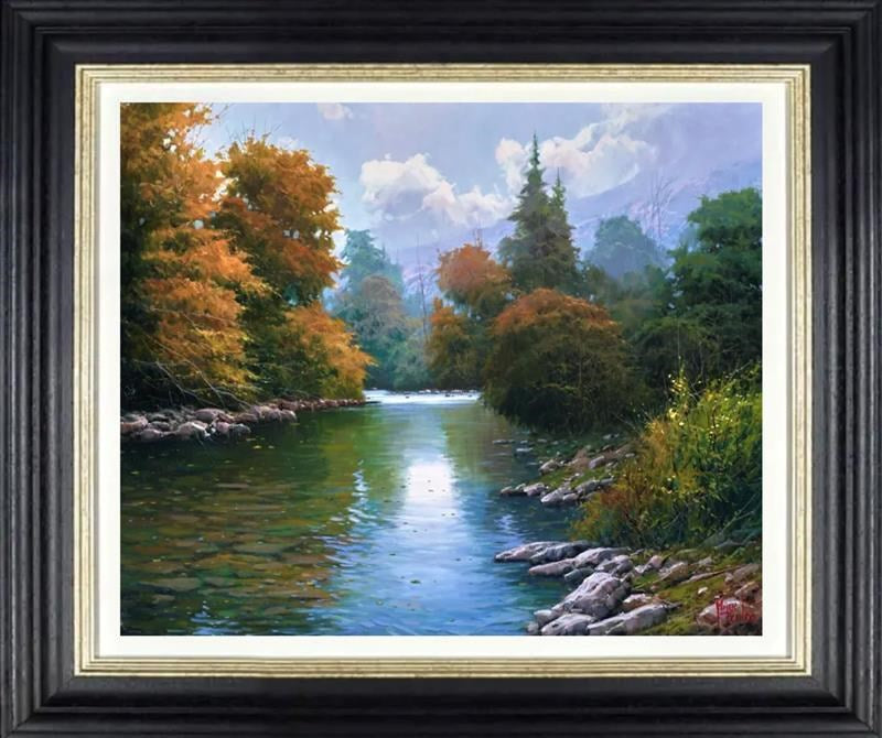 Saja River Near Barcena Mayor (Framed)