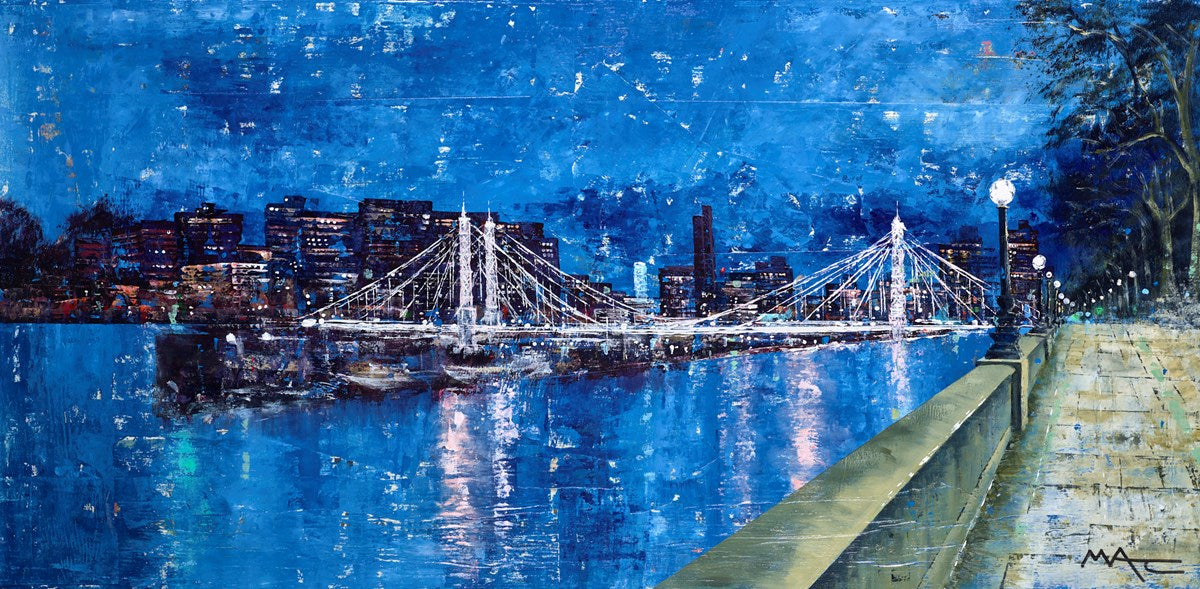 Albert Bridge , Chelsea Embankment , London
