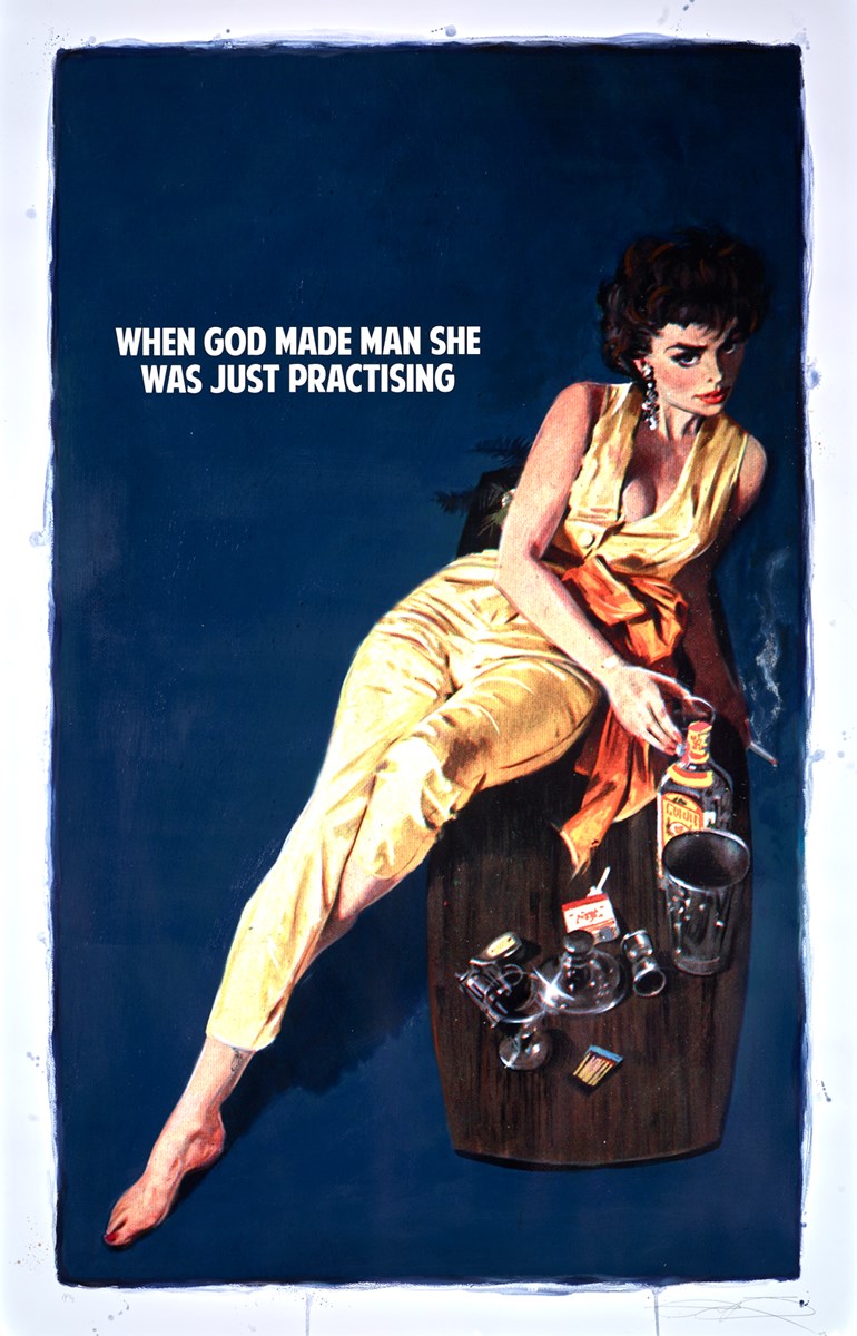When God Made Man She Was Just Practising (dark blue)