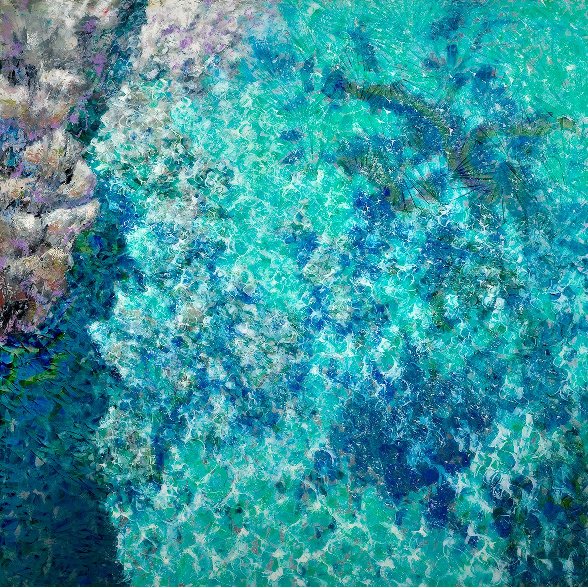 Sunset on the Greenish Sea