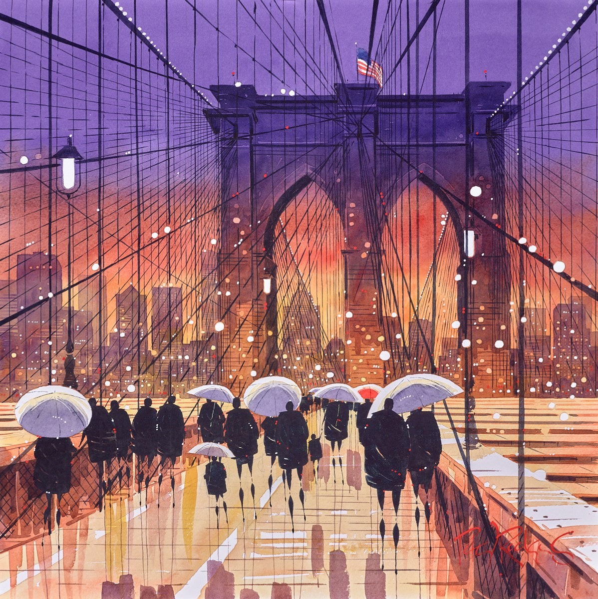 Bridge and Brollies - New York