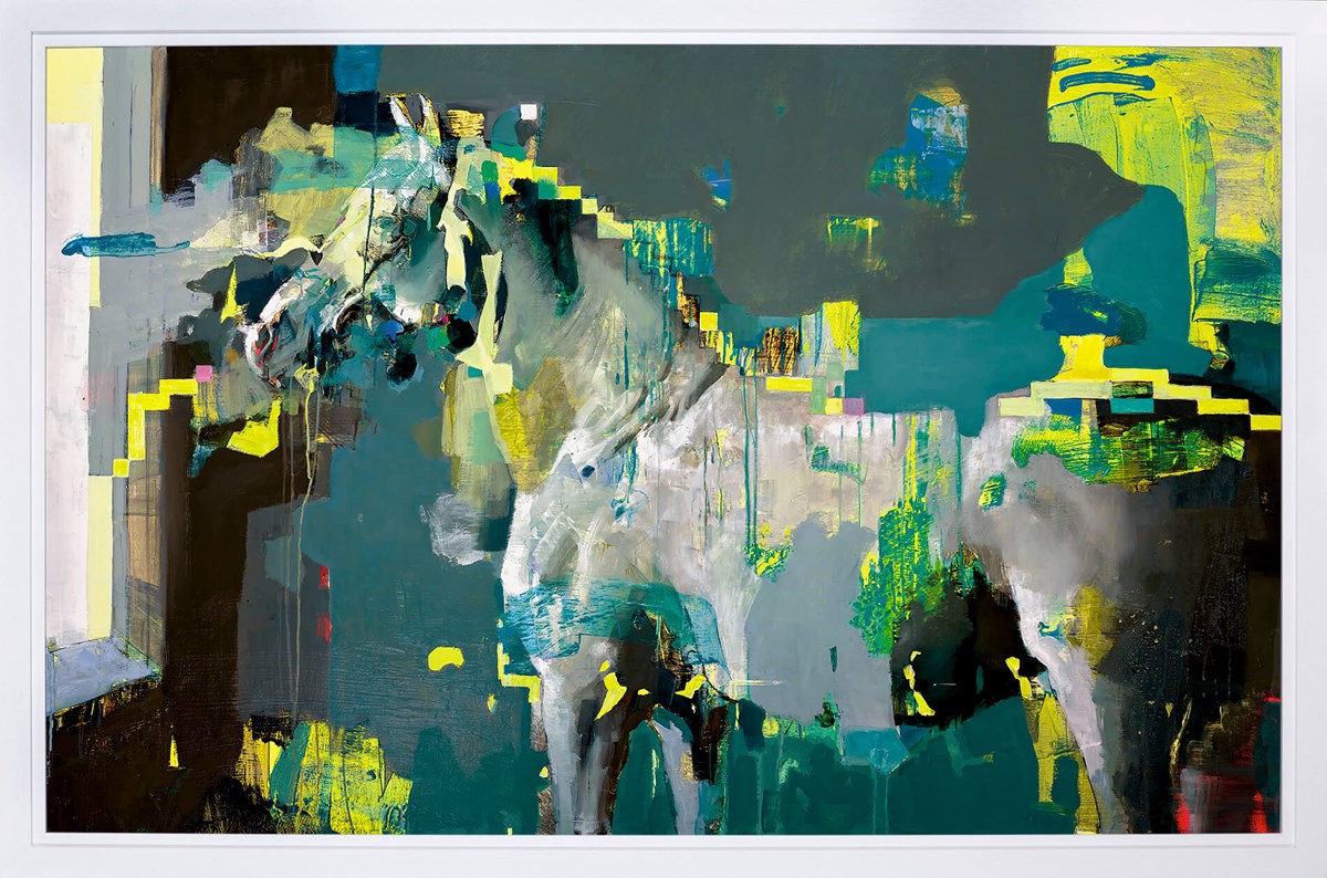 Trance Horse in Deep House with Digital Window (Framed)