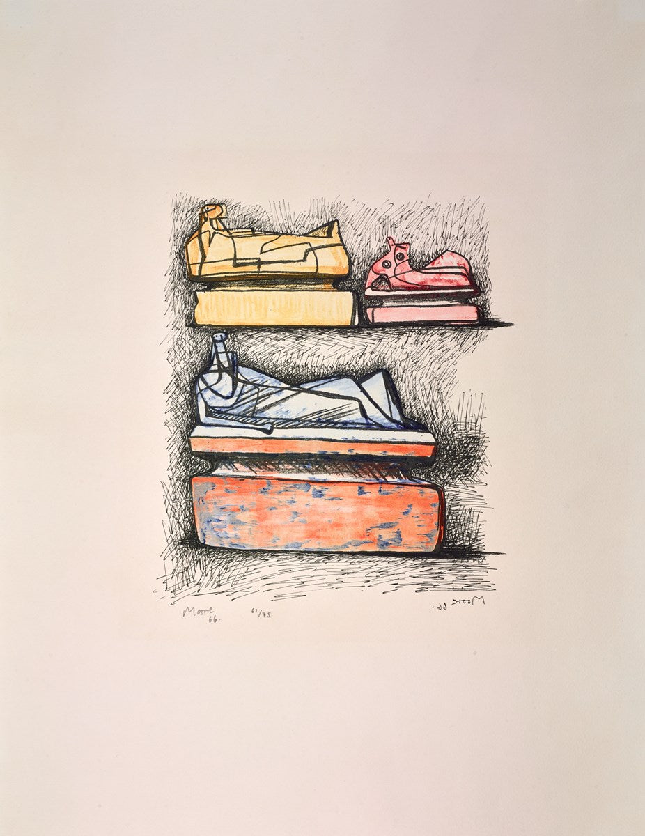 Three Reclining Figures on Pedestals