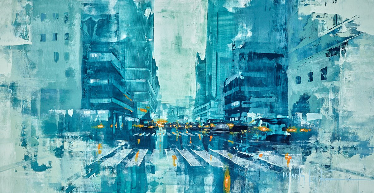 New York fading blue VIII