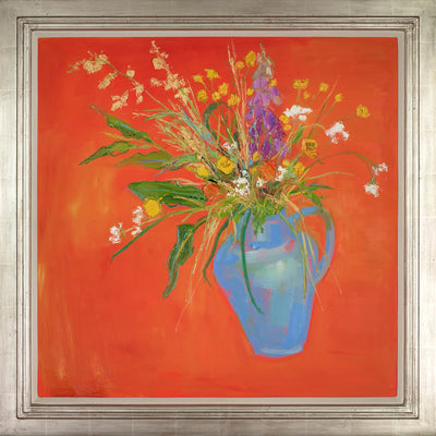 Wildflowers in Blue Vase