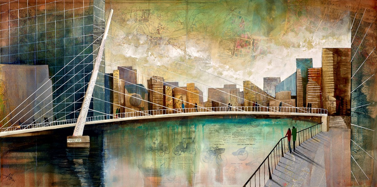 Across the bridge at Canary Wharf