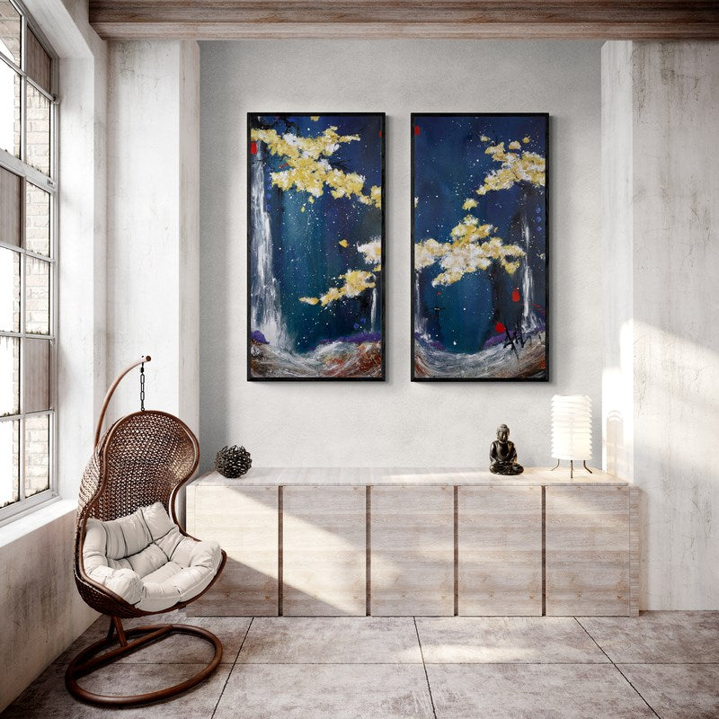 Midnight Travels DIPTYCH (Roomset)