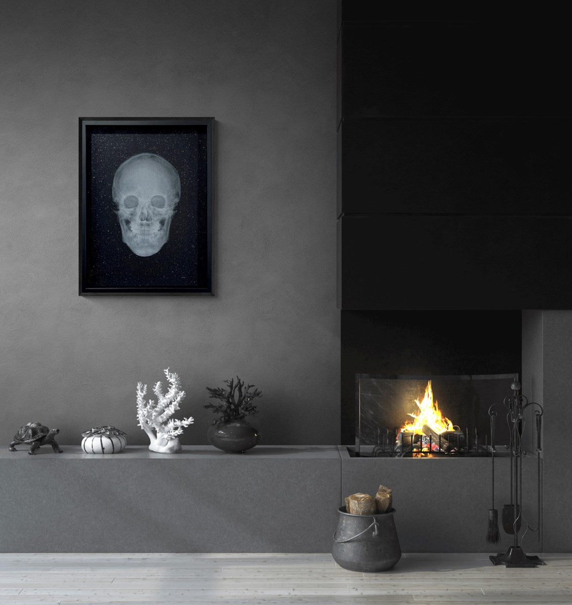 Crystal Skull (White on Black) (Roomset)