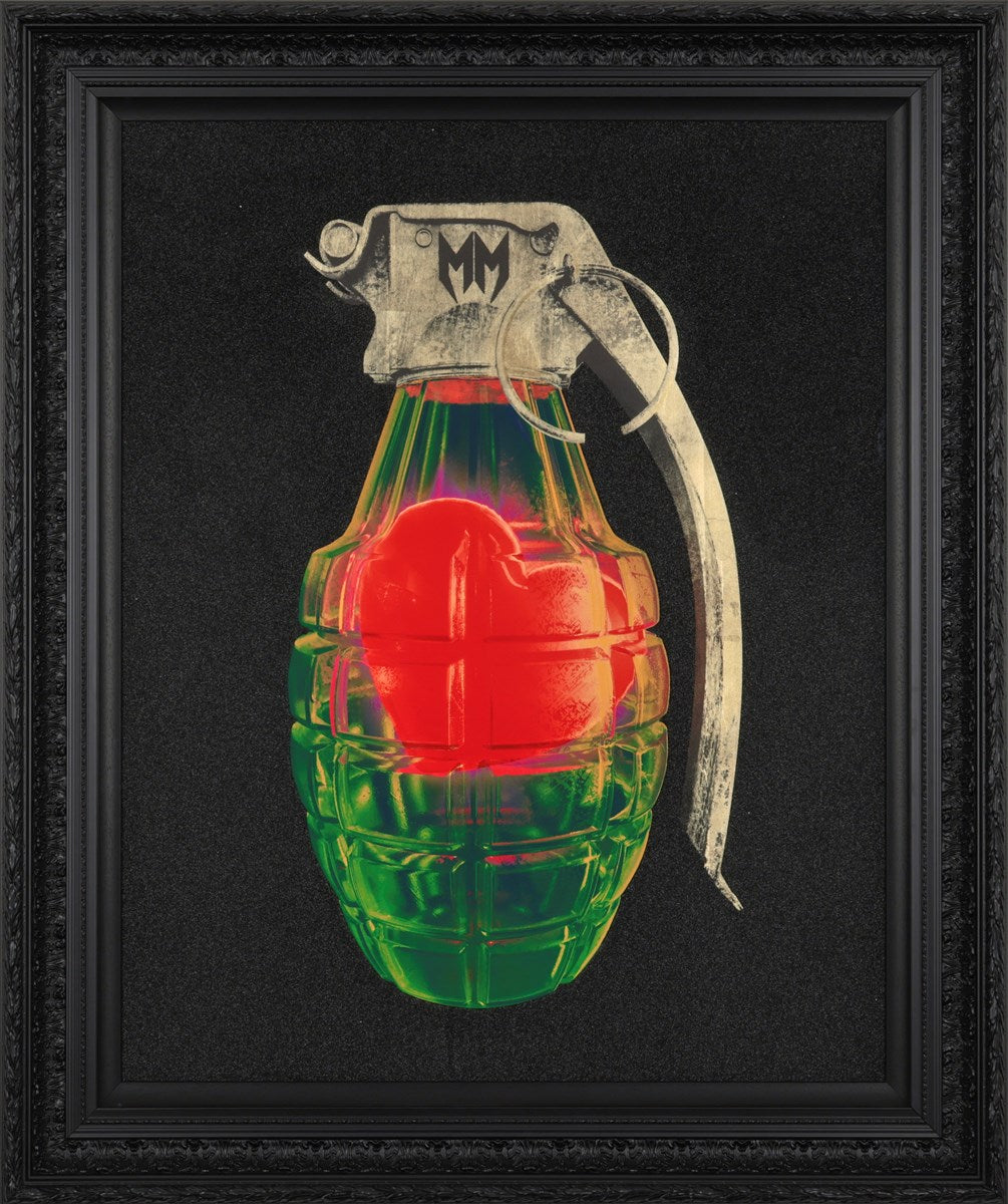 Love Grenade - Green Red (Framed)