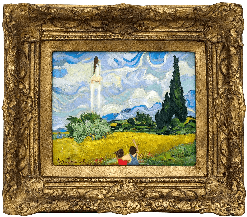 Wheat Field With Sky Rockets
