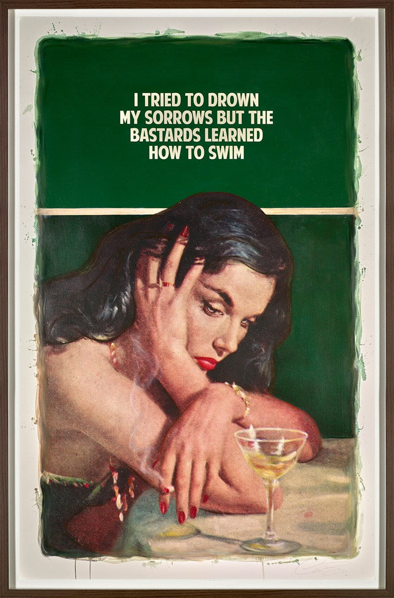 I Tried To Drown My Sorrows But The Bastards Learned How To Swim 3/10 (Framed)